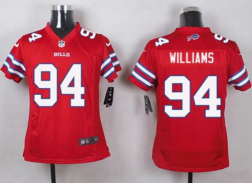 Nike Bills #94 Mario Williams Red Youth Stitched NFL Limited Rush Jersey