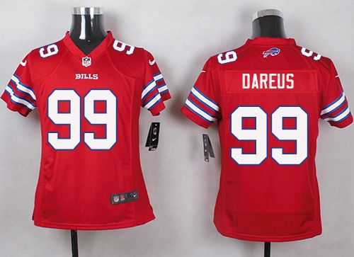 Nike Bills #99 Marcell Dareus Red Youth Stitched NFL Limited Rush Jersey