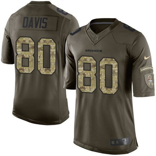 Nike Broncos #80 Vernon Davis Green Youth Stitched NFL Limited Salute to Service Jersey