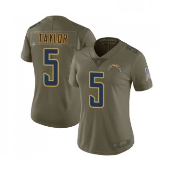 Womens Los Angeles Chargers 5 Tyrod Taylor Limited Olive 2017 Sa