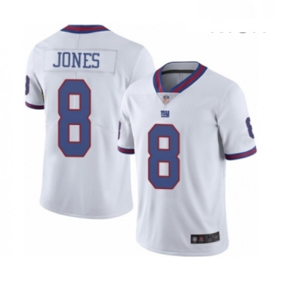 Mens New York Giants 8 Daniel Jones Limited White Rush Vapor Unt