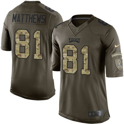Nike Eagles #81 Jordan Matthews Green Youth Stitched NFL Limited Salute to Service Jersey