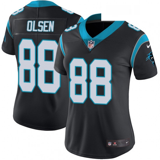 Womens Nike Carolina Panthers 88 Greg Olsen Black Team Color Vapor Untouchable Limited Player NFL Je