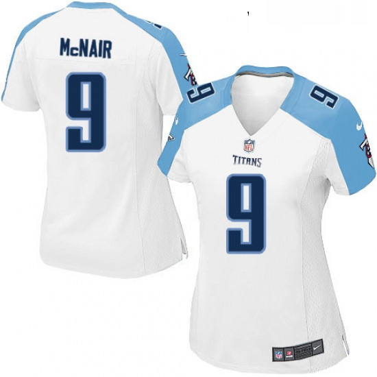Womens Nike Tennessee Titans 9 Steve McNair Game White NFL Jerse