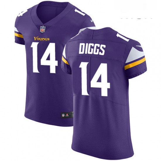 Mens Nike Minnesota Vikings 14 Stefon Diggs Purple Team Color Vapor Untouchable Elite Player NFL Jer