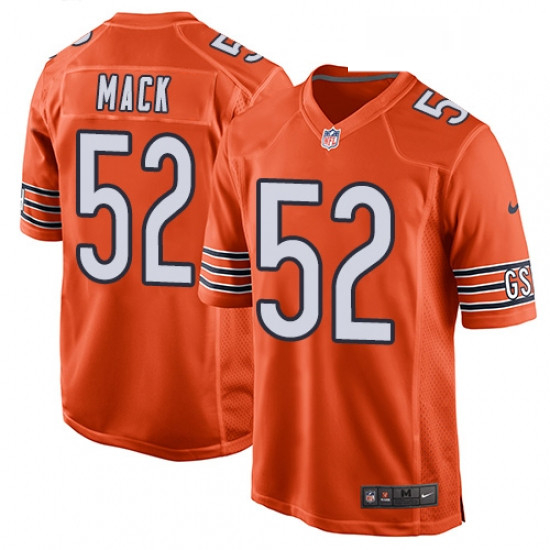 Mens Nike Chicago Bears 52 Khalil Mack Game Orange Alternate NFL