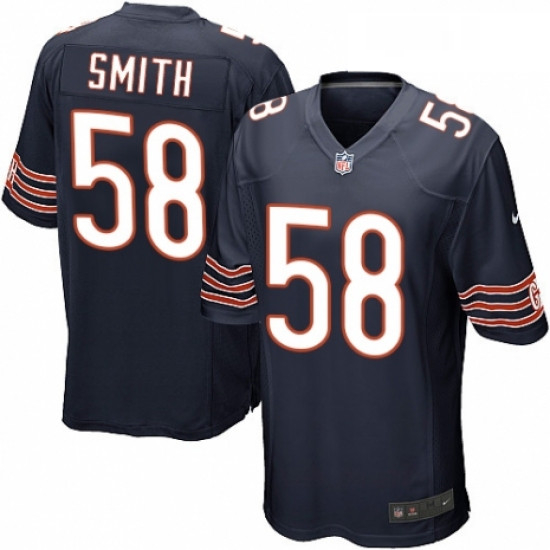 Mens Nike Chicago Bears 58 Roquan Smith Game Navy Blue Team Colo