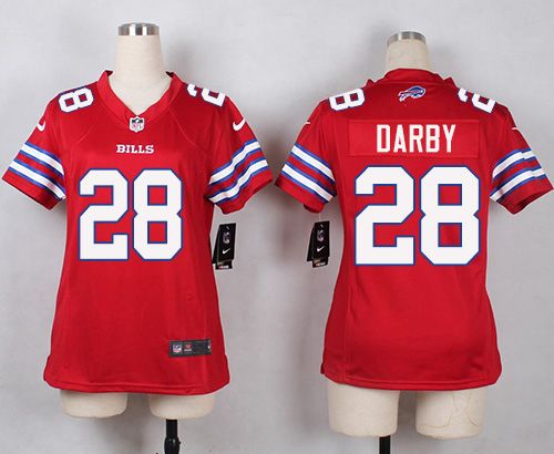 Nike Bills #28 Ronald Darby Red Womens Stitched NFL Limited Rush Jersey