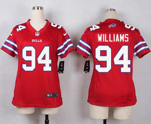 Nike Bills #94 Mario Williams Red Womens Stitched NFL Limited Rush Jersey