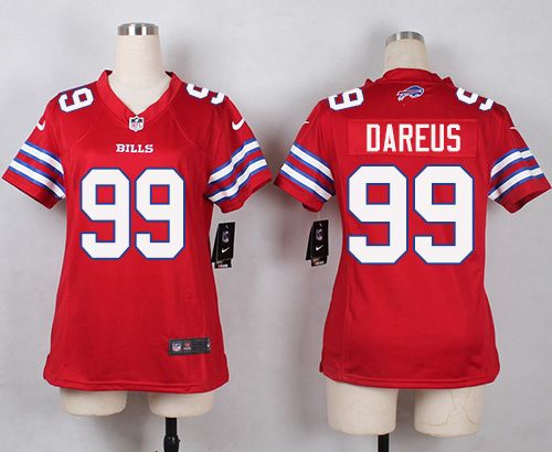 Nike Bills #99 Marcell Dareus Red Womens Stitched NFL Limited Rush Jersey