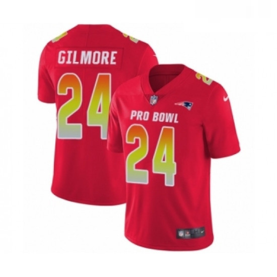 Mens Nike New England Patriots 24 Stephon Gilmore Limited Red AFC 2019 Pro Bowl NFL Jersey