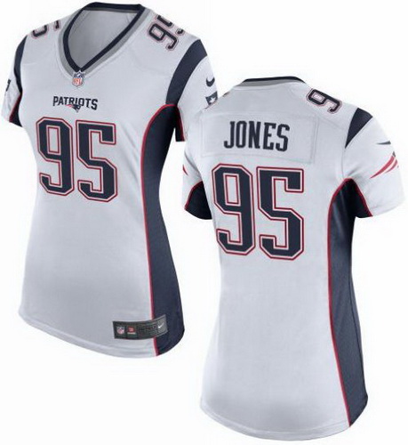 Nike Patriots #95 Chandler Jones White Womens Stitched NFL New Elite Jersey