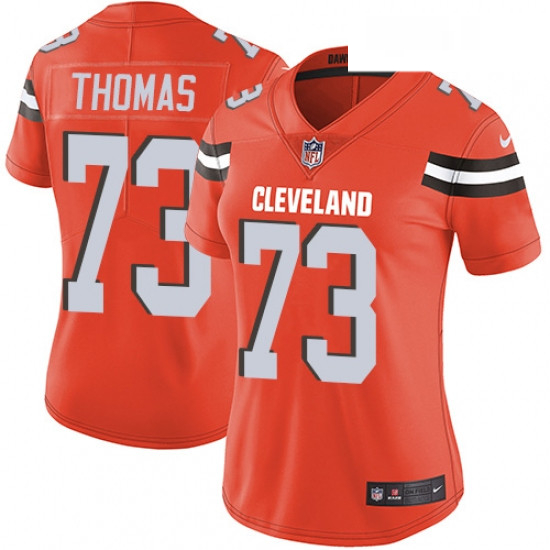 Womens Nike Cleveland Browns 73 Joe Thomas Orange Alternate Vapor Untouchable Limited Player NFL Jer