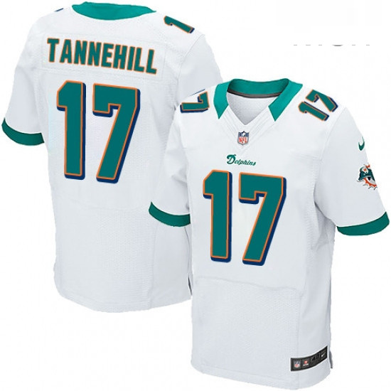 Mens Nike Miami Dolphins 17 Ryan Tannehill Elite White NFL Jerse