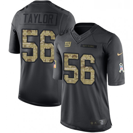 Mens Nike New York Giants 56 Lawrence Taylor Limited Black 2016 