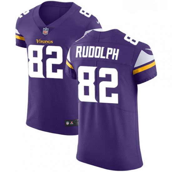 Mens Nike Minnesota Vikings 82 Kyle Rudolph Purple Team Color Vapor Untouchable Elite Player NFL Jer