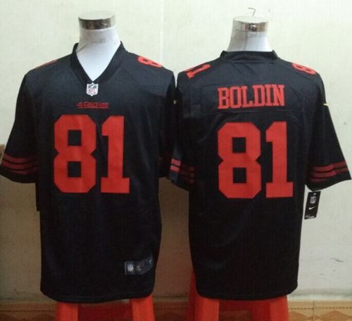 Nike 49ers #81 Anquan Boldin Black Alternate Mens Stitched NFL Game Jersey