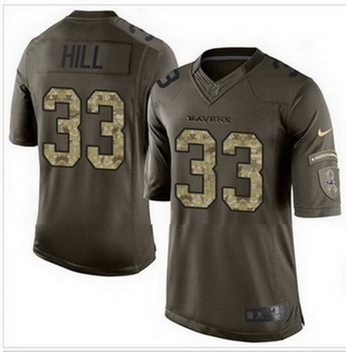 Nike Baltimore Ravens #33 Will Hill Green Mens Stitched NFL Limited Salute to Service Jersey