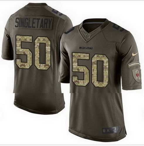 Nike Chicago Bears #50 Mike Singletary Green Mens Stitched NFL Limited Salute to Service Jersey