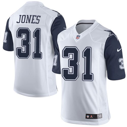 Nike Cowboys #31 Byron Jones White Mens Stitched NFL Limited Rush Jerseys