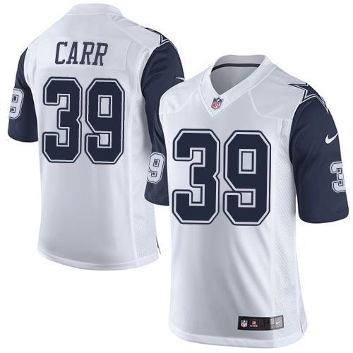 Nike Cowboys #39 Brandon Carr White Mens Stitched NFL Limited Ru
