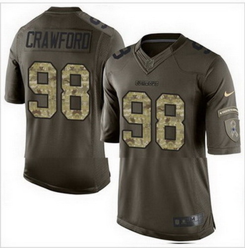 Nike Dallas Cowboys #98 Tyrone Crawford Green Mens Stitched NFL Limited Salute To Service Jersey