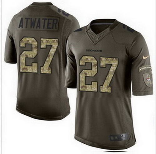 Nike Denver Broncos #27 Steve Atwater Green Mens Stitched NFL Limited Salute To Service Jersey