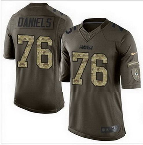 Nike Green Bay Packers #76 Mike Daniels Green Mens Stitched NFL Limited Salute To Service Jersey