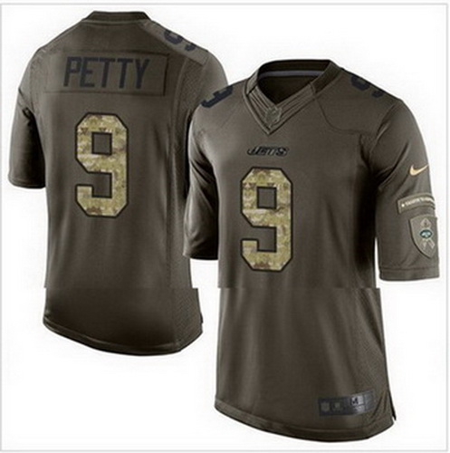 Nike New York Jets #9 Bryce Petty Green Mens Stitched NFL Limited Salute to Service Jersey