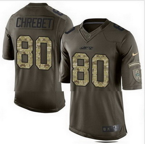 Nike New York Jets #80 Wayne Chrebet Green Mens Stitched NFL Limited Salute to Service Jersey