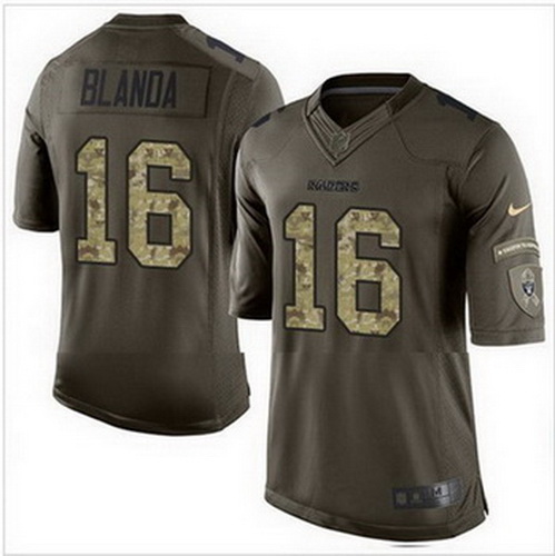 Nike Oakland Raiders #16 Jim Plunkett Green Mens Stitched NFL Limited Salute to Service Jersey