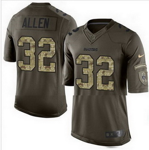 Nike Oakland Raiders #32 Marcus Allen Green Mens Stitched NFL Limited Salute to Service Jersey