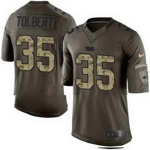 Nike Panthers #35 Mike Tolbert Green Mens Stitched NFL Limited Salute to Service Jersey