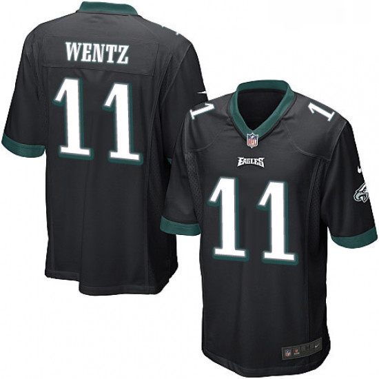 Mens Nike Philadelphia Eagles 11 Carson Wentz Game Black Alterna