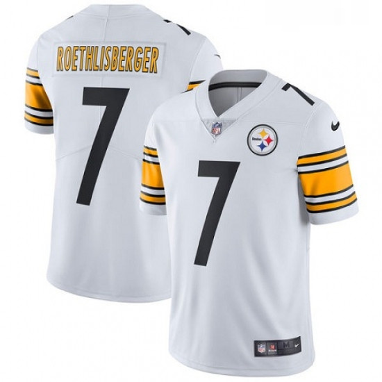 Youth Nike Pittsburgh Steelers 7 Ben Roethlisberger White Vapor Untouchable Limited Player NFL Jerse