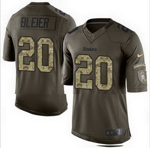 Nike Pittsburgh Steelers #20 Rocky Bleier Green Mens Stitched NFL Limited Salute to Service Jersey