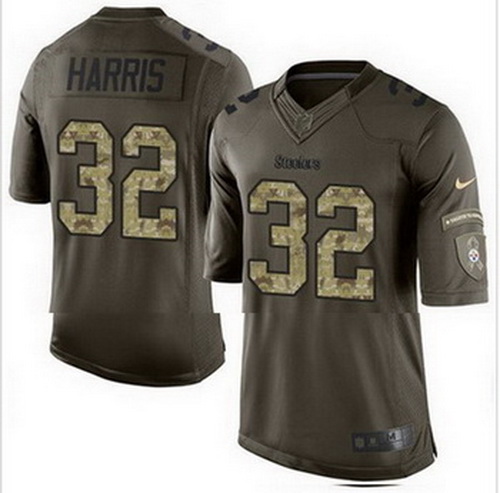 Nike Pittsburgh Steelers #32 Franco Harris Green Mens Stitched NFL Limited Salute to Service Jersey