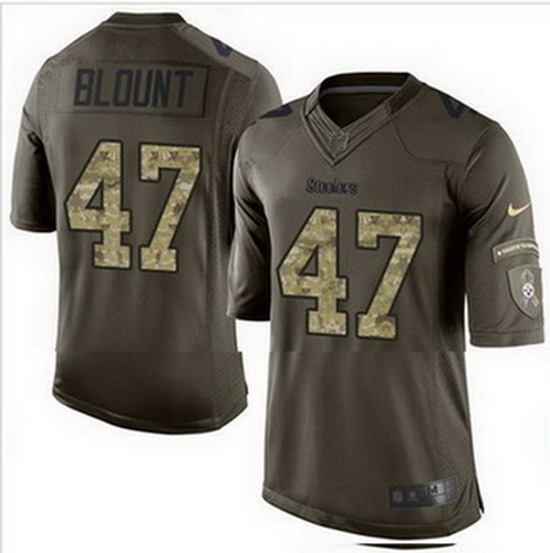 Nike Pittsburgh Steelers #47 Mel Blount Green Mens Stitched NFL Limited Salute to Service Jersey