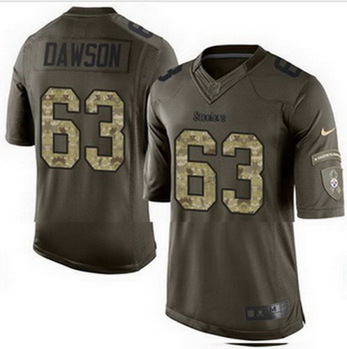 Nike Pittsburgh Steelers #63 Dermontti Dawson Green Mens Stitched NFL Limited Salute to Service Jers