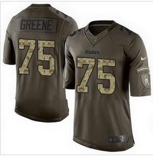 Nike Pittsburgh Steelers #75 Joe Greene Green Mens Stitched NFL Limited Salute to Service Jersey