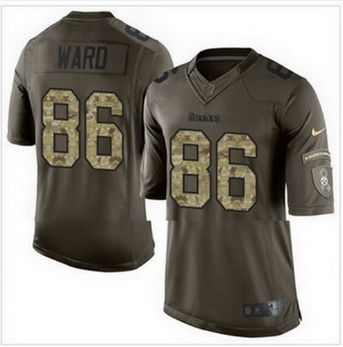 Nike Pittsburgh Steelers #86 Hines Ward Green Mens Stitched NFL Limited Salute to Service Jersey