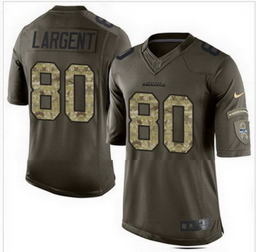 Nike Seattle Seahawks #80 Steve Largent Green Mens Stitched NFL Limited Salute to Service Jersey