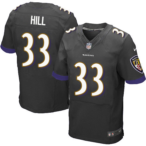 Nike Baltimore Ravens #33 Will Hill Black Alternate Mens Stitched NFL New Elite Jersey