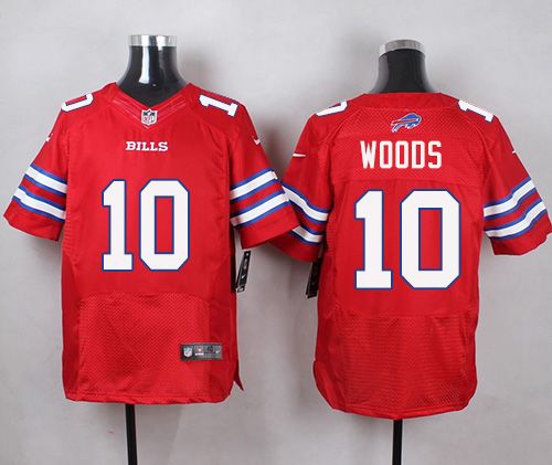 Nike Bills #10 Robert Woods Red Mens Stitched NFL Elite Rush Jersey