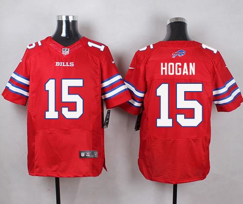 Nike Bills #15 Chris Hogan Red Mens Stitched NFL Elite Rush Jers