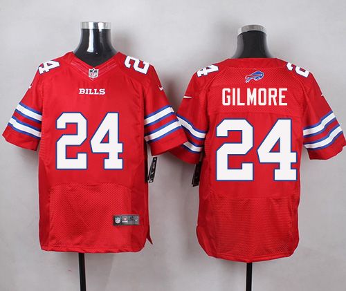 Nike Bills #24 Stephon Gilmore Red Mens Stitched NFL Elite Rush 