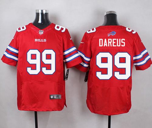 Nike Bills #99 Marcell Dareus Red Mens Stitched NFL Elite Rush Jersey