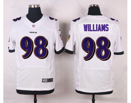 Nike Baltimore Ravens #98 Brandon Williams White Mens Stitched NFL New Elite Jersey