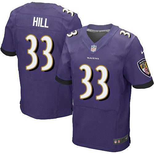 Nike Baltimore Ravens #33 Will Hill Purple Team Color Mens Stitc
