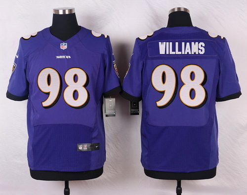 Nike Baltimore Ravens #98 Brandon Williams Purple Team Color Mens Stitched NFL New Elite Jersey